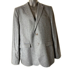 Ted Baker Blazer Wool Jacket Wool Men's Herringbone Grays Size 5UK/ 44R